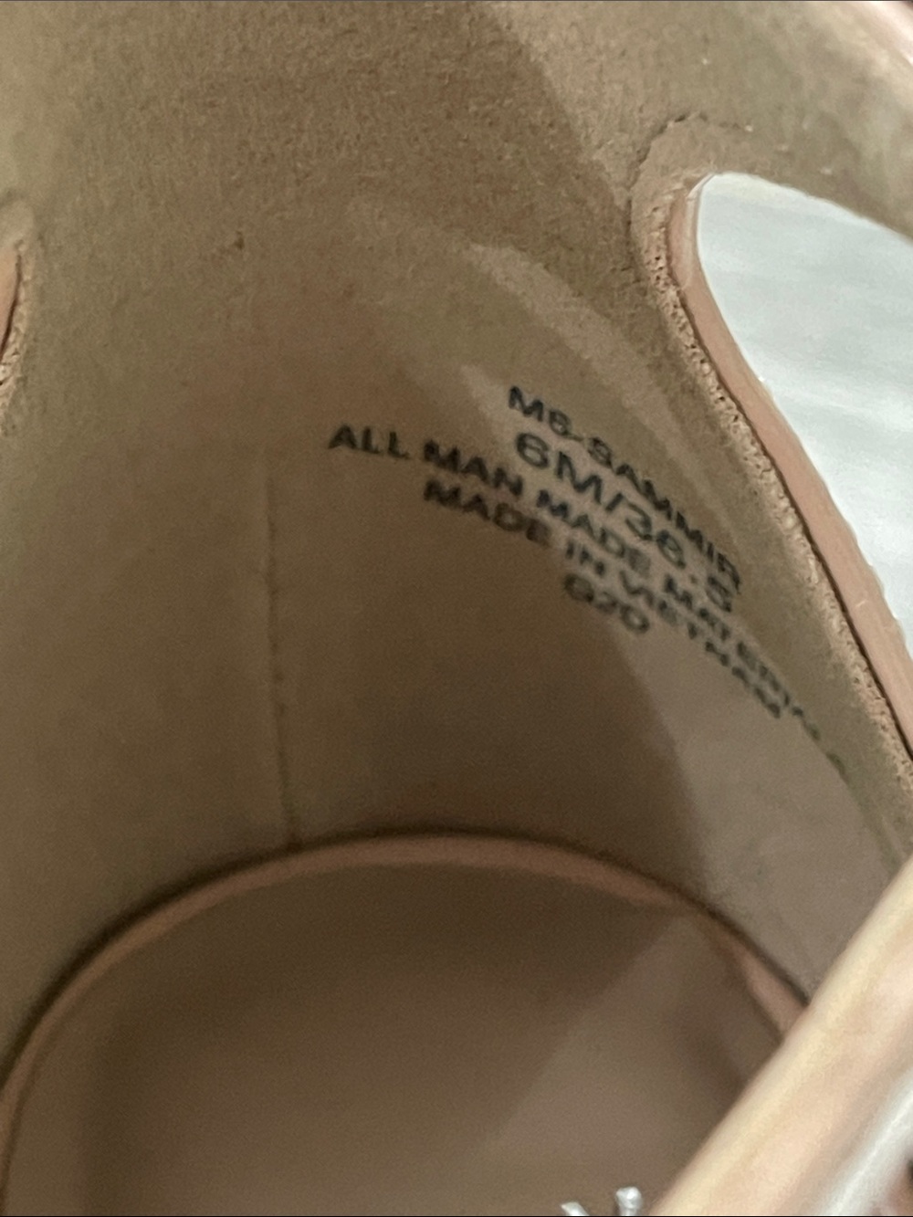 Mix No. 6 Nude Tan  Platform Block Heel Sandals Ankle Strap Sammir sz 6 - Picture 6 of 13
